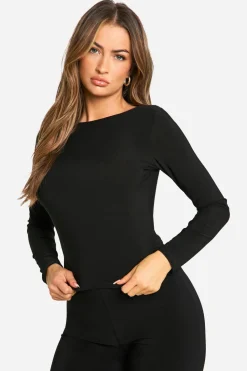 Slinky Boat Neck Long Sleeve Top | Nasty Gal