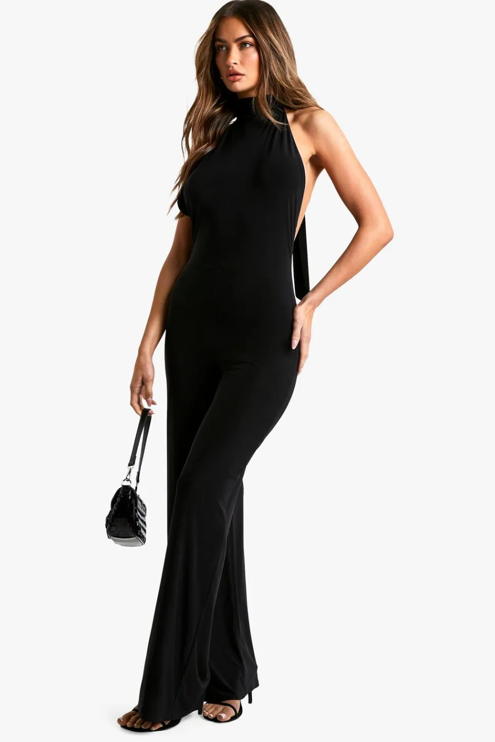 Slinky Halter Neck Scarf Detail Jumpsuit | Nasty Gal