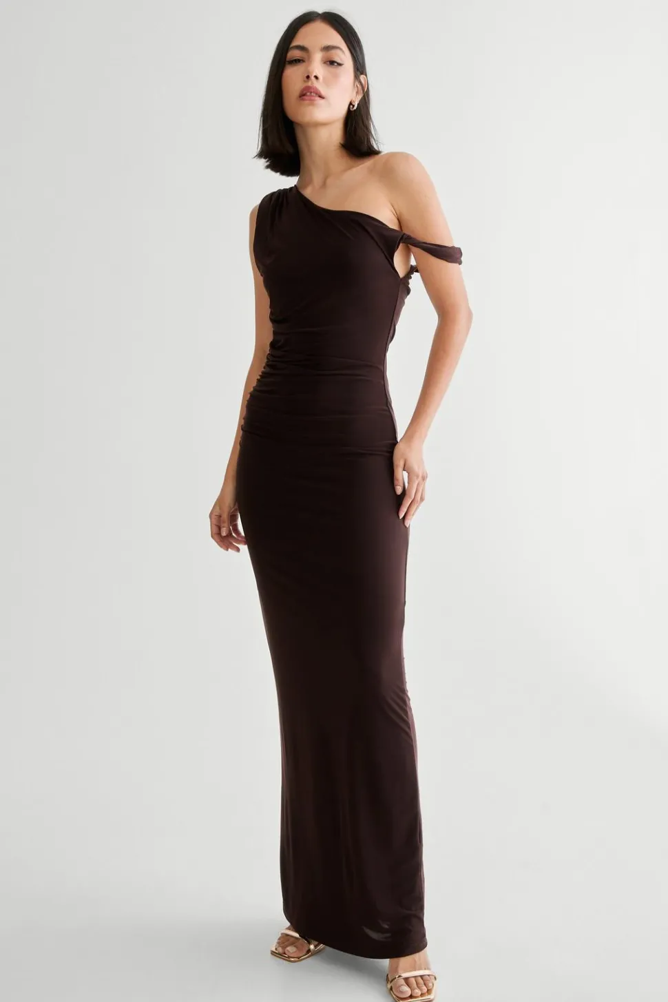 Slinky Off Shoulder Maxi Dress | Nasty Gal