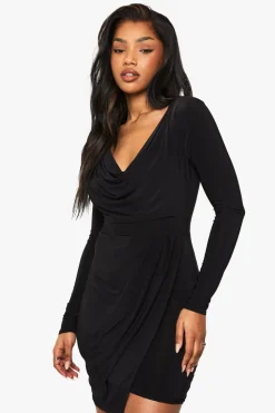 Slinky Rouched Wrap Mini Dress | Nasty Gal