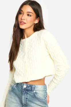 Soft Cable Knit Crop Cardigan | Nasty Gal