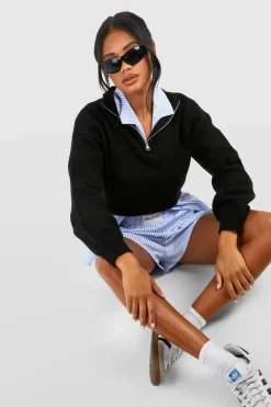 Soft Knit Half Zip Crop Jumper | Nasty Gal