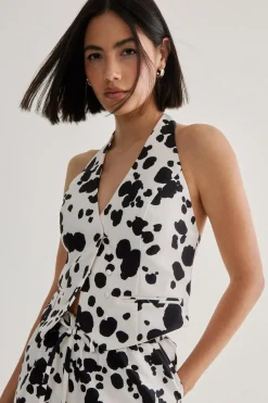 Spot Print Tailored Waistcoat | Nasty Gal