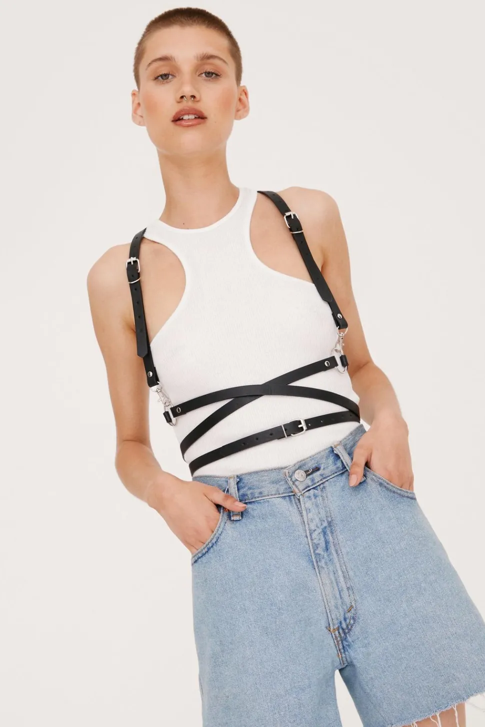 Strappy O Ring Faux Leather Harness Belt | Nasty Gal