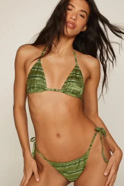 Stripe Devore Tie Side Bikini Bottoms | Nasty Gal