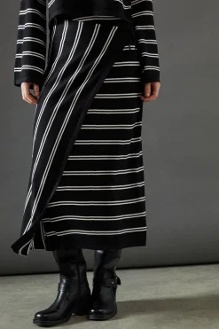 Stripe Knitted Wrap Skirt Co Ord | Nasty Gal