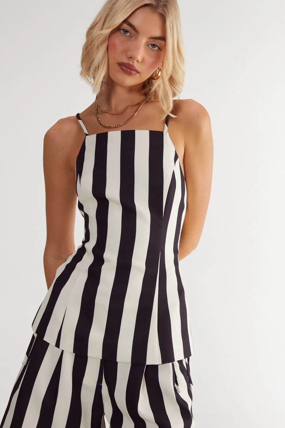 Stripe Print Tailored Backless Top | Nasty Gal