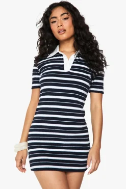 Stripe Towelling Rugby Polo Dress | Nasty Gal