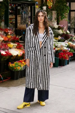 Striped Wool Look Coat | Nasty Gal