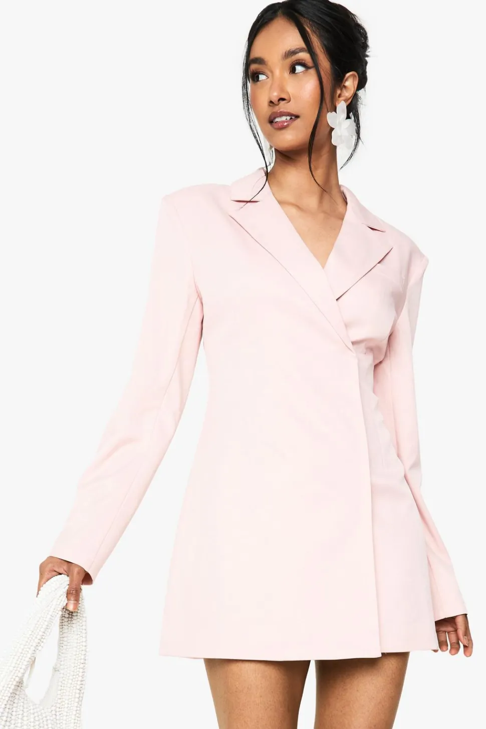 Structured Oversized Wrap Over Blazer Dress | Nasty Gal