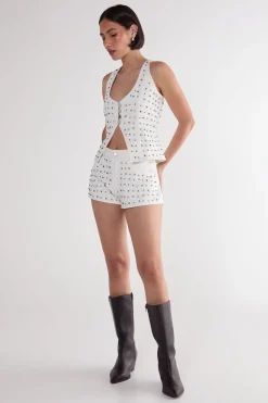 Studded Denim Shorts | Nasty Gal