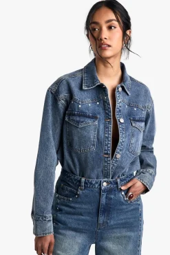 Studded Western Denim Shirt | Nasty Gal