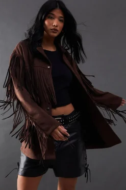 Suedette Western Fringed Jacket | Nasty Gal