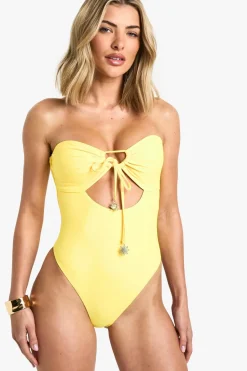 Sunshine Trim Cutout Bandeau Swimsuit | Nasty Gal