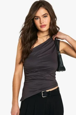 Super Soft One Shoulder Ruched Side Top | Nasty Gal