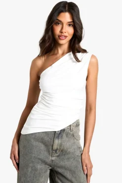 Super Soft One Shoulder Ruched Side Top | Nasty Gal