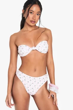 Swimwear Essentials Ditsy Floral Knot Bandeau Bikini Top | Nasty Gal