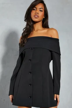 Tailored Bardot Blazer Mini Dress | Nasty Gal