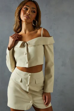 Tailored Bardot Button Down Top | Nasty Gal