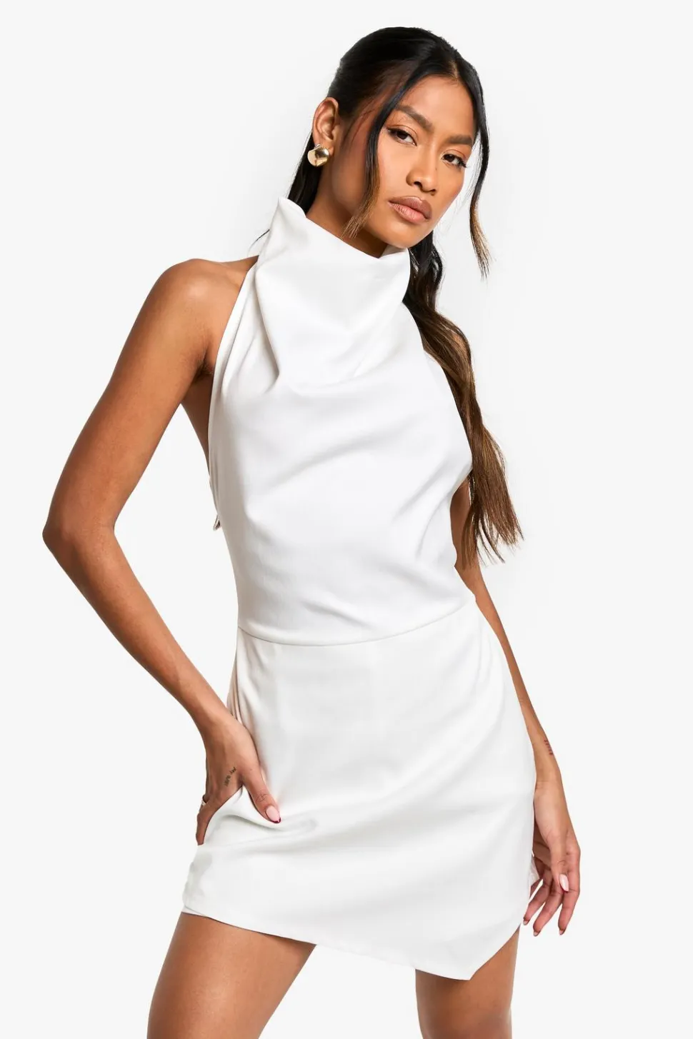 Tailored Cowl Neck Sccop Back Playsuit | Nasty Gal