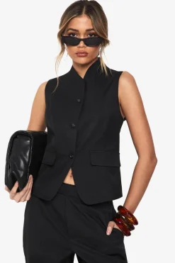 Tailored High Neck Button Waistcoat | Nasty Gal