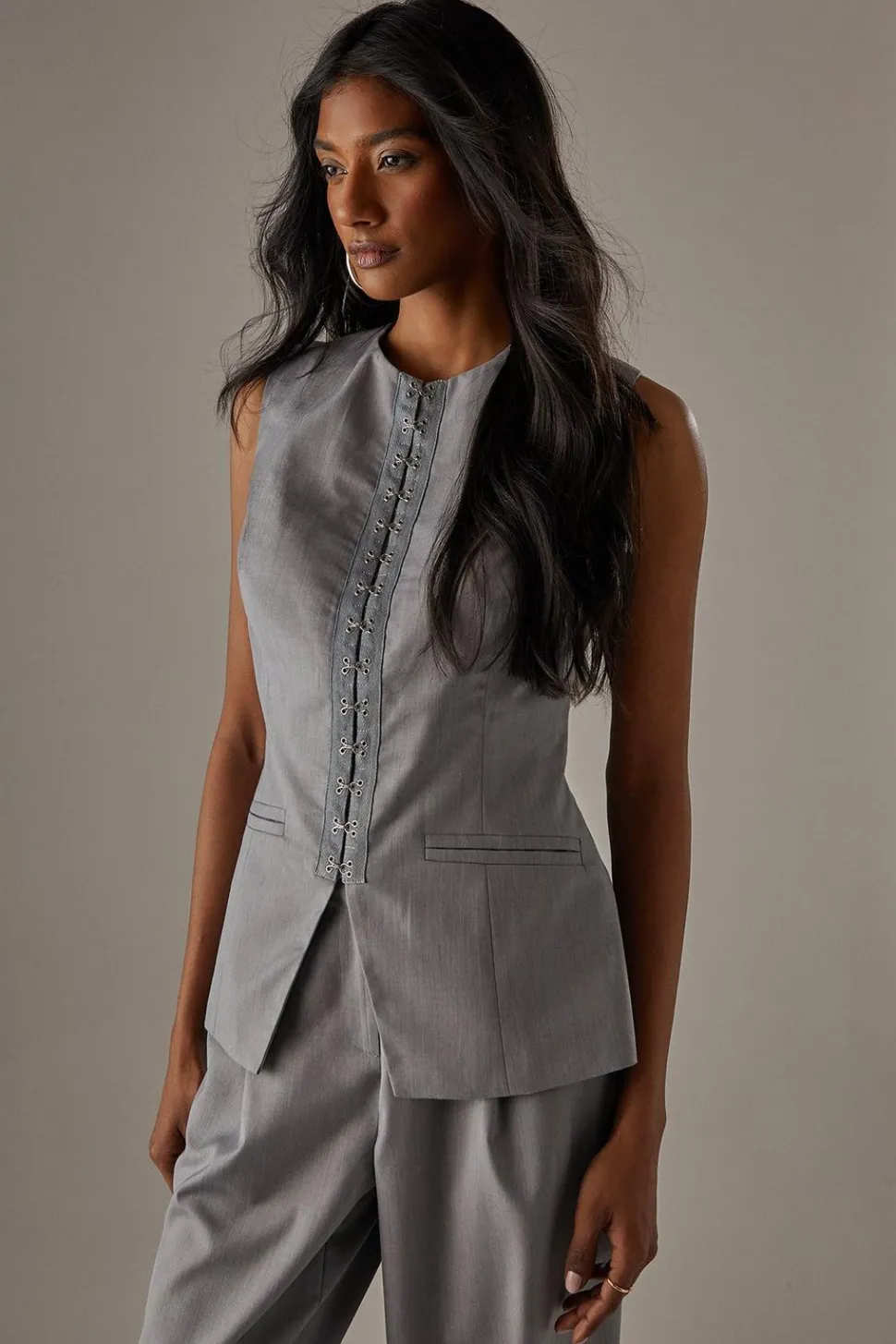 Tailored Hook + Eye Waistcoat | Nasty Gal