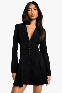 Tailored Hook & Eye Detail Cinched Waist Blazer dress | Nasty Gal