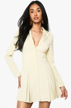 Tailored Hook & Eye Detail Cinched Waist Blazer Dress | Nasty Gal