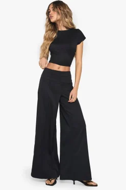 Tailored Linen Look Wide Leg Trousers | Nasty Gal