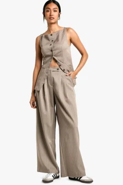 Tailored Pinstripe Wide Leg Trousers | Nasty Gal