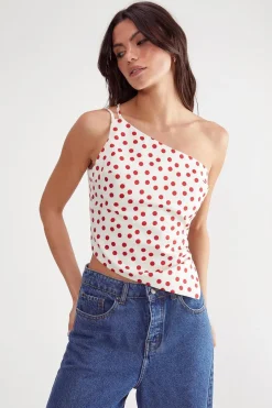 Tailored Spot Print Asym Top | Nasty Gal