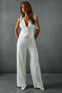 Tailored Tie Shoulder Waistcoat Jumpsuit | Nasty Gal