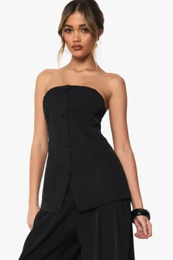 Tailored Woven Bandeau Button Waistcoat | Nasty Gal