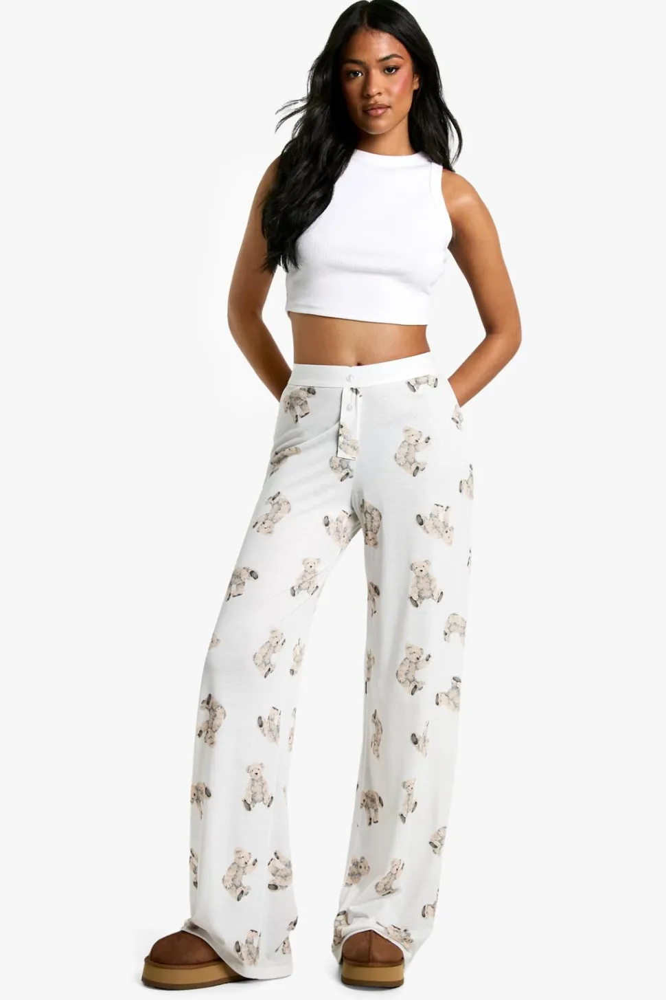 Tall Bear Print Pyjama Trousers | Nasty Gal