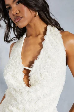 Textured Applique Cowl Neck Open Back Top | Nasty Gal