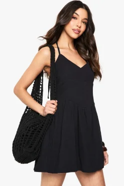 Textured Cheesecloth Skater Dress | Nasty Gal