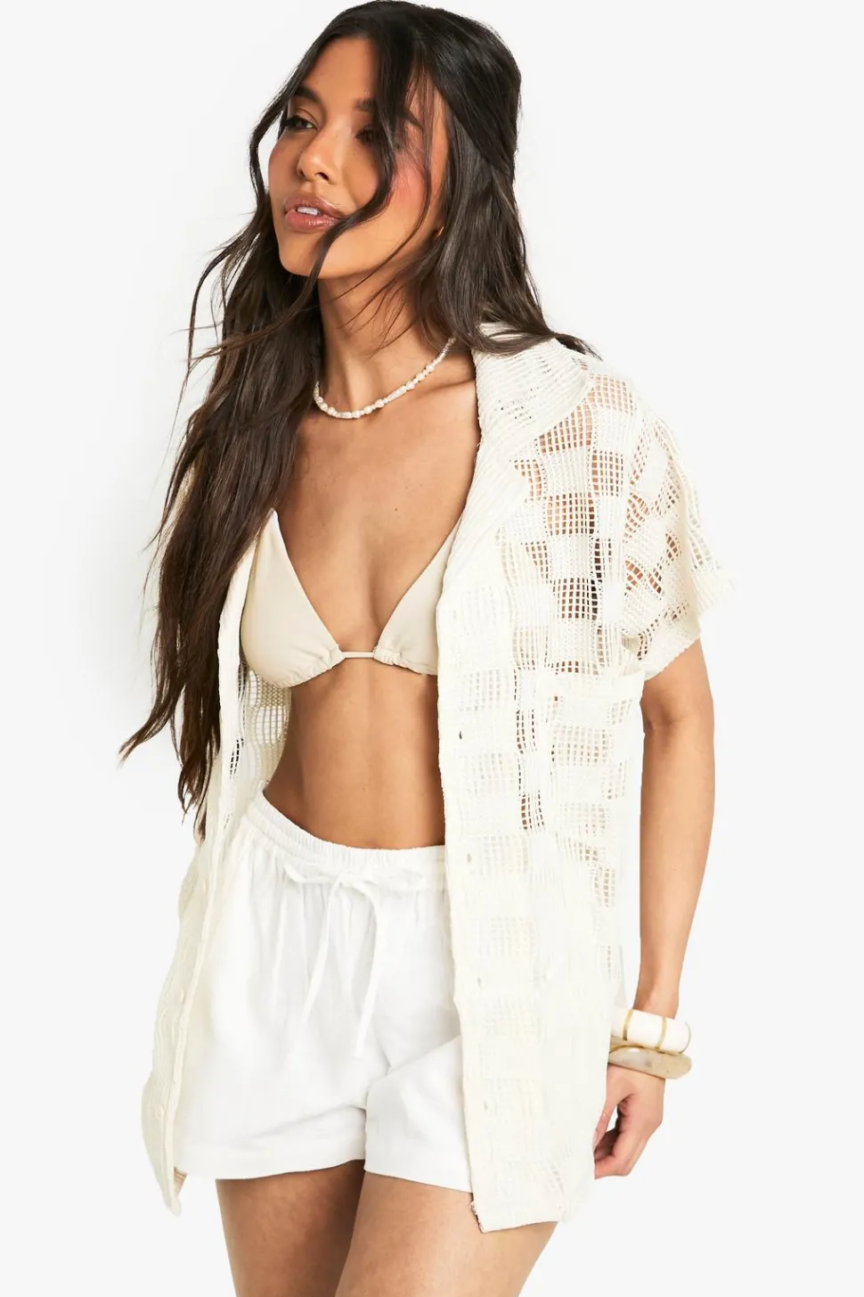 Textured Crochet Knitted Shirt | Nasty Gal