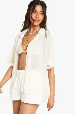 Textured Crochet Sheer Knitted Shirt | Nasty Gal