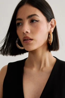 Textured Hoop Earrings | Nasty Gal