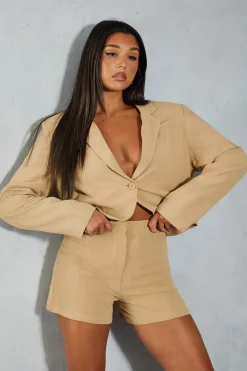 Textured Tailored High Waisted Shorts | Nasty Gal