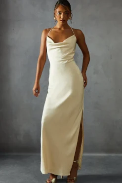 TexturedSatinCowl NeckMaxi Dress | Nasty Gal