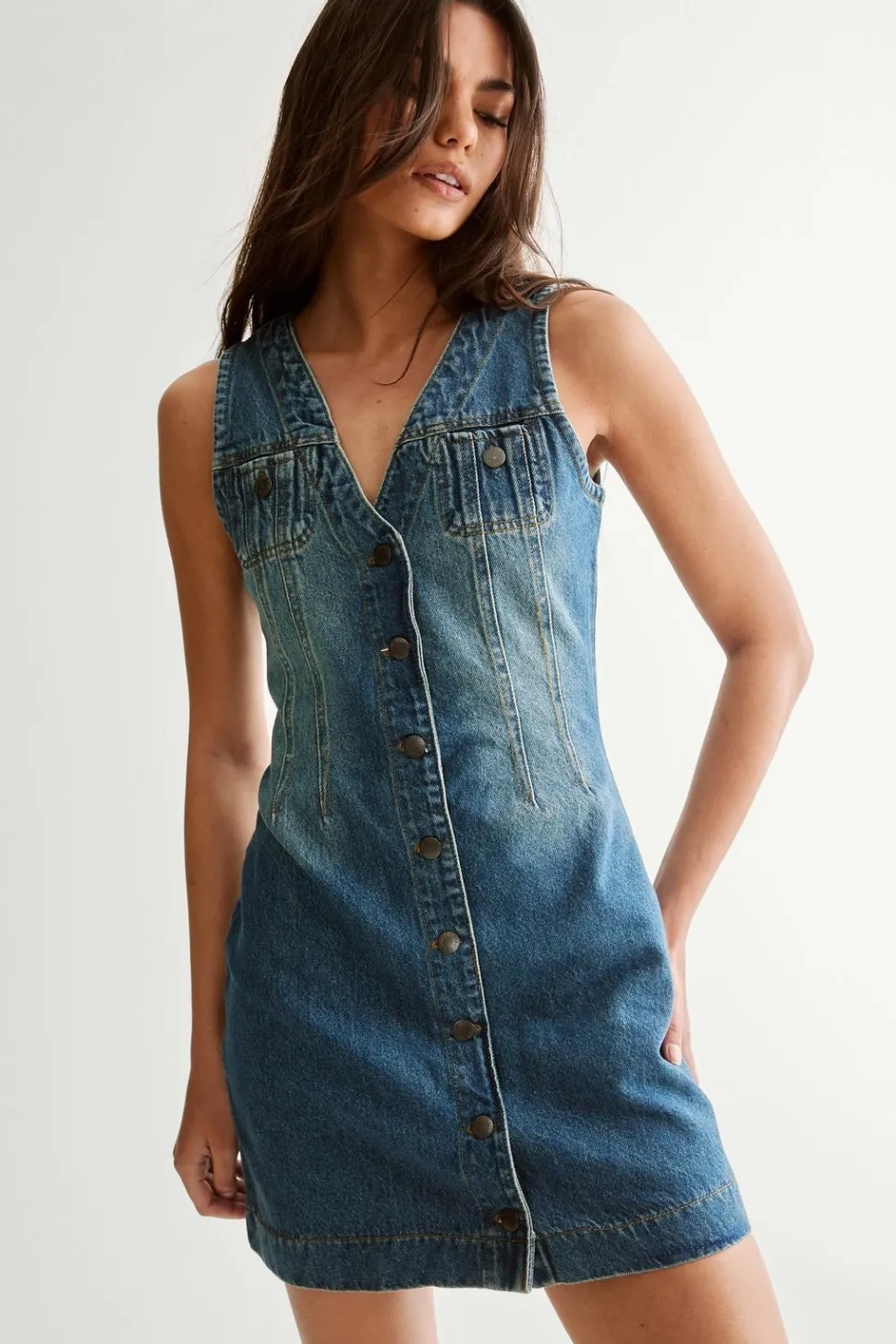 The Denim Sleeveless Mini Dress | Nasty Gal