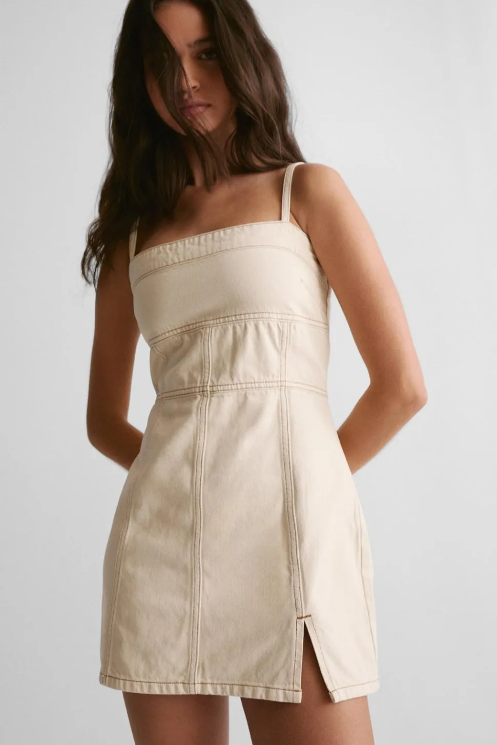 The Denim Strappy Mini Dress | Nasty Gal