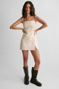 The Denim Strappy Mini Dress | Nasty Gal