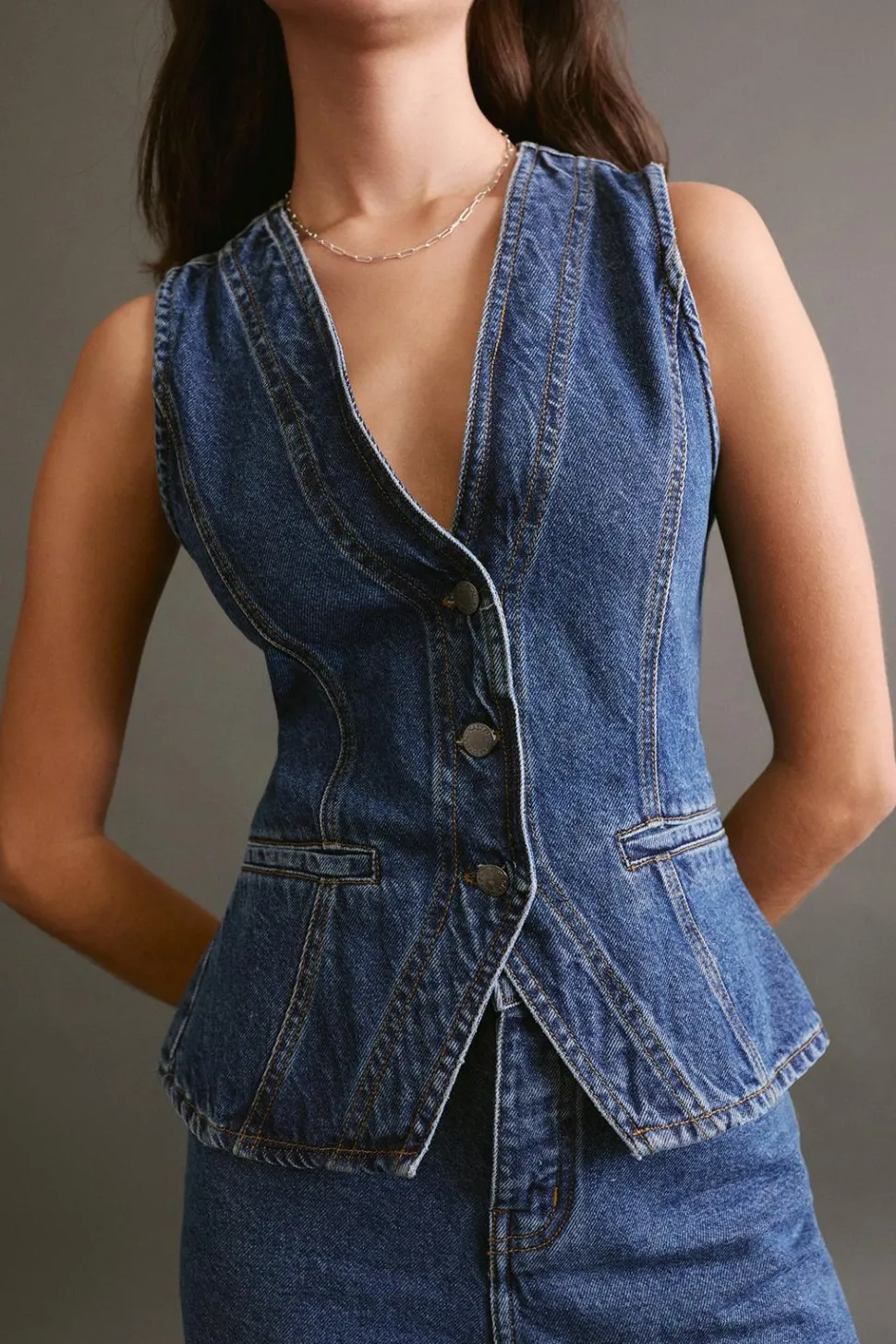 The Longline Denim Waistcoat | Nasty Gal