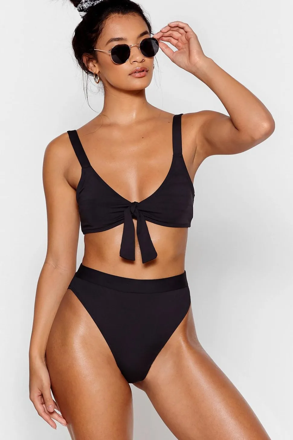 Tie Front High Leg Bikini Set | Nasty Gal