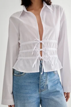 Tie Front Long Sleeve Shirt | Nasty Gal
