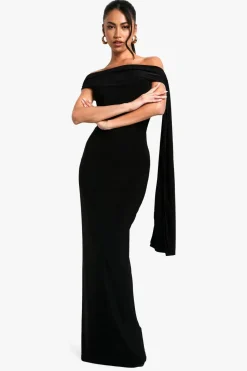 Twist Detail Off Shoulder Drape Maxi Dress | Nasty Gal