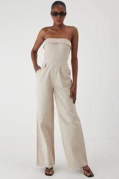 Utility Detail Bandeau Wide Leg Jumpsuit | Nasty Gal