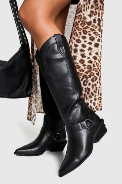 Western Style Harness Detail Knee High Boots | Nasty Gal